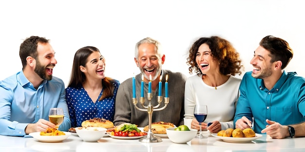 Счастливая семья за столом